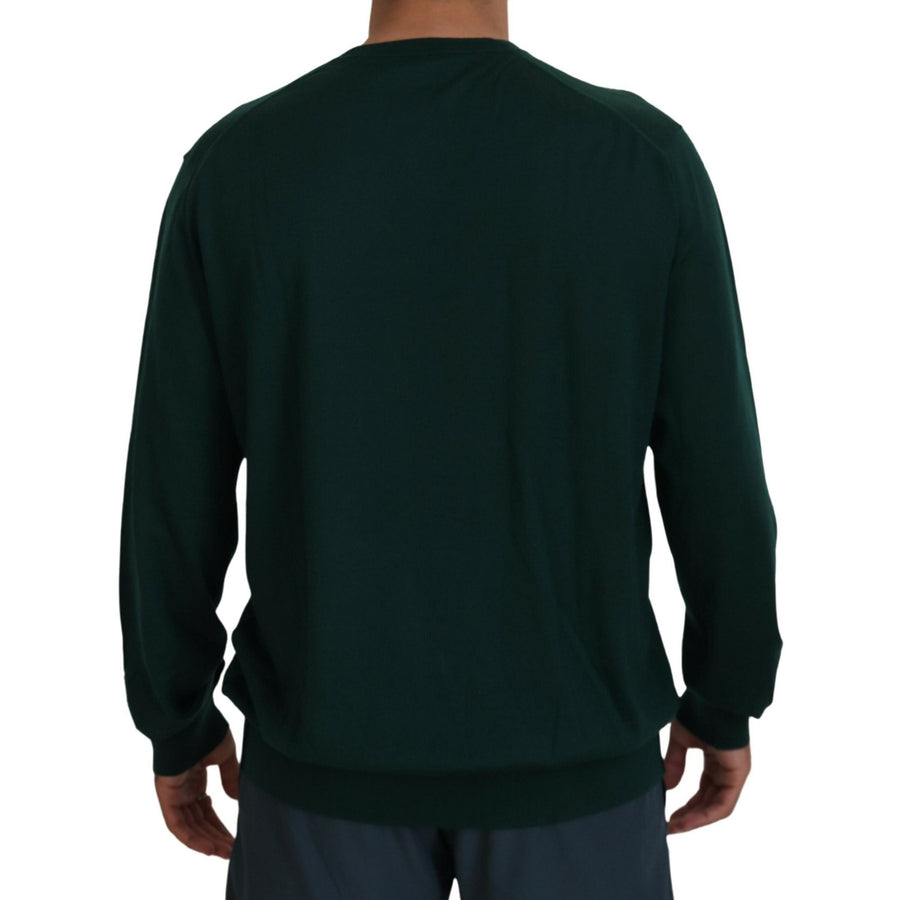 Dolce & Gabbana Elegant Green V-Neck Cashmere Sweater