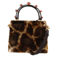 Dolce & Gabbana Elegant Giraffe Pattern Welcome Bag with Gold Accents