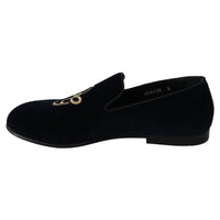 Dolce & Gabbana Elegant Blue Embroidered Loafers