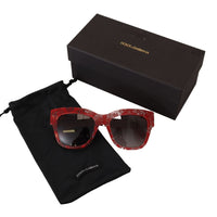 Dolce & Gabbana Elegant Red Lace Detail Sunglasses