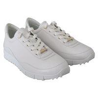 Jimmy Choo Elegant White Leather Sneakers