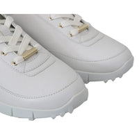 Jimmy Choo Elegant White Leather Sneakers