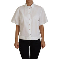 Dolce & Gabbana Elegant White Cotton Button-Up Blouse