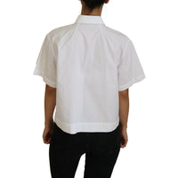 Dolce & Gabbana Elegant White Cotton Button-Up Blouse