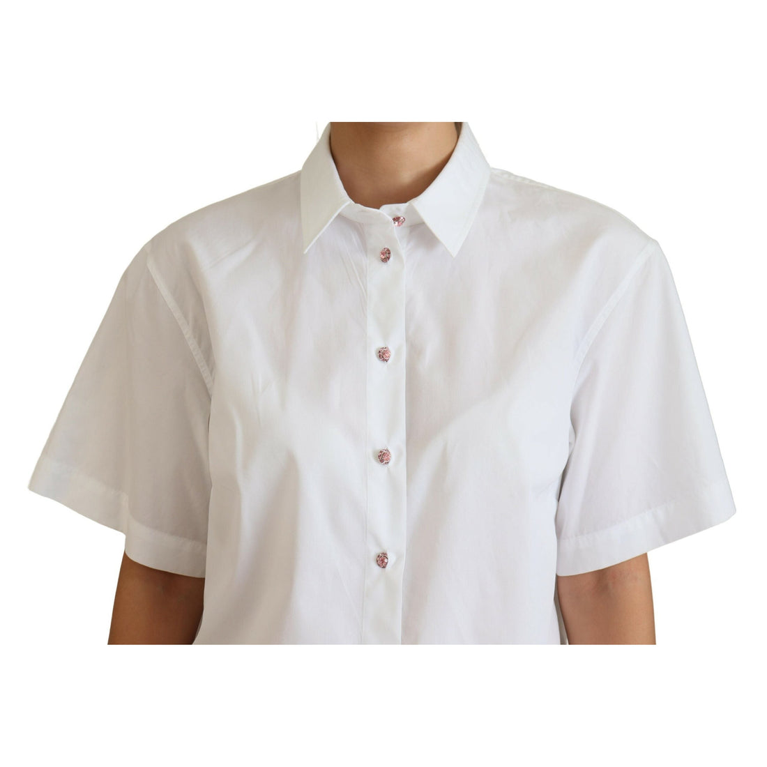 Dolce & Gabbana Elegant White Cotton Button-Up Blouse