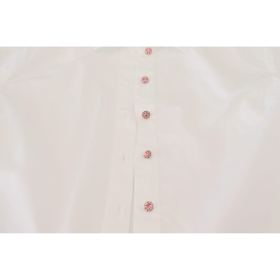 Dolce & Gabbana Elegant White Cotton Button-Up Blouse