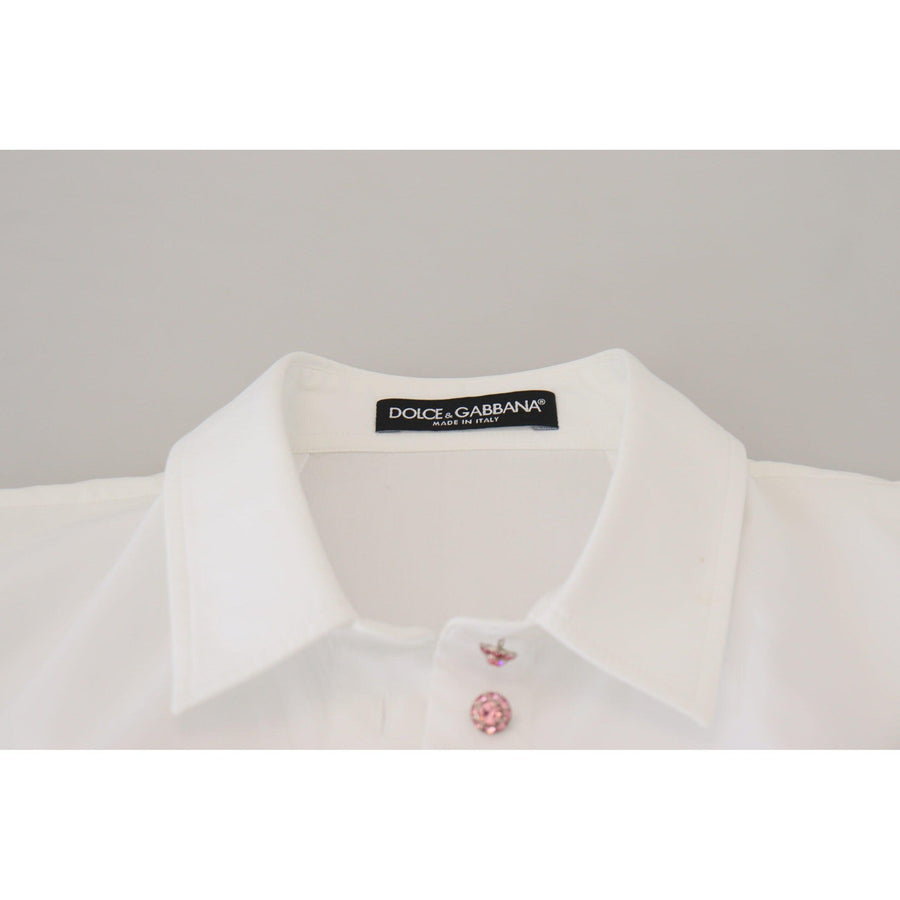 Dolce & Gabbana Elegant White Cotton Button-Up Blouse