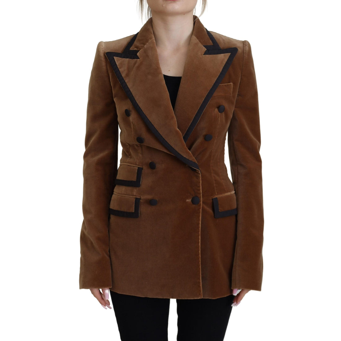 Dolce & Gabbana Elegant Double Breasted Brown Blazer Jacket