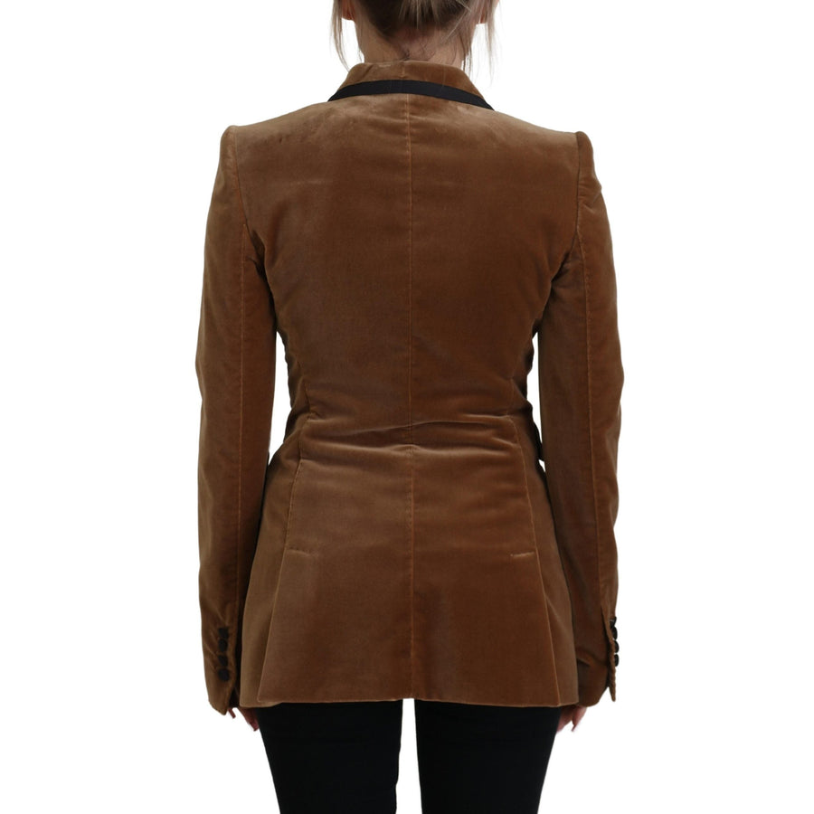 Dolce & Gabbana Elegant Double Breasted Brown Blazer Jacket