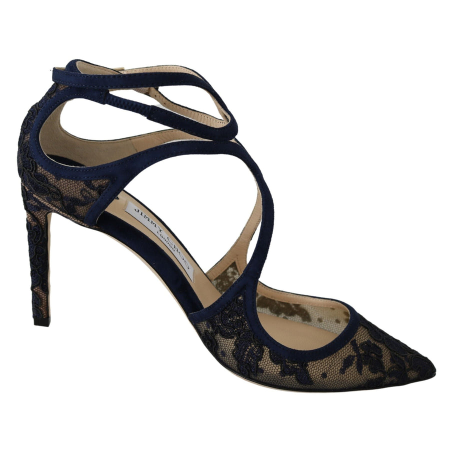 Jimmy Choo Navy Lancer Leather Pumps Elegance Unleashed