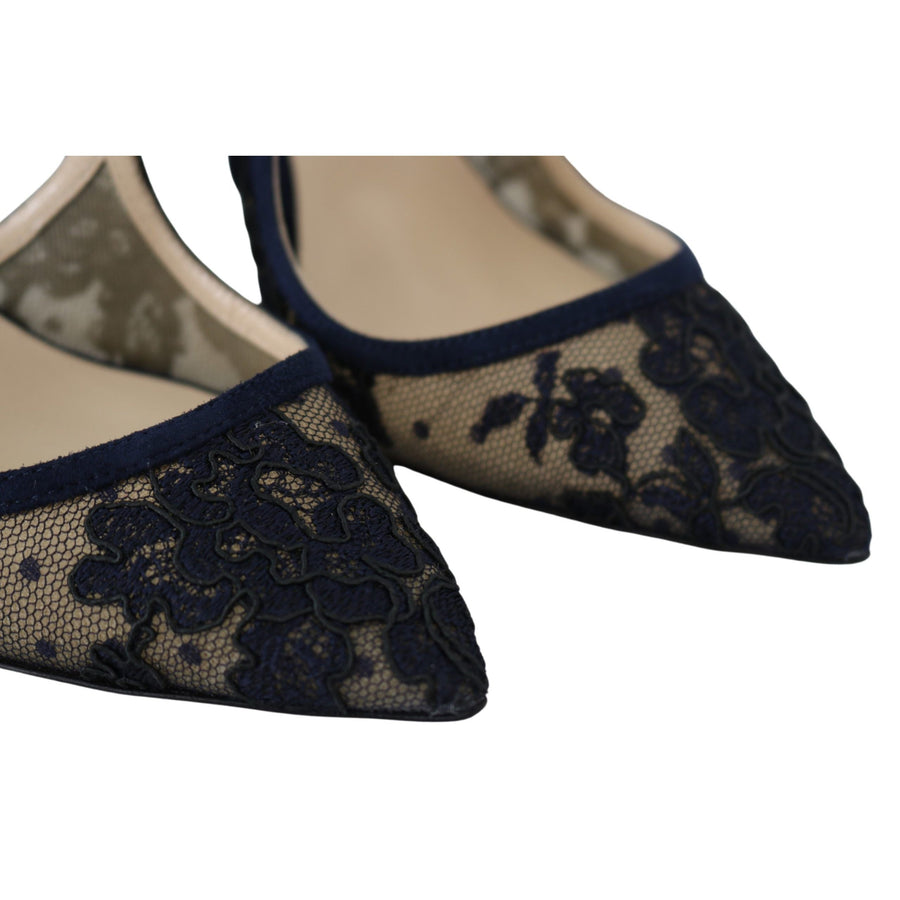 Jimmy Choo Navy Lancer Leather Pumps Elegance Unleashed