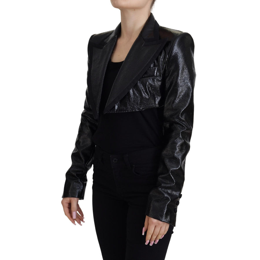 Dolce & Gabbana Elegant Cropped Black Designer Jacket