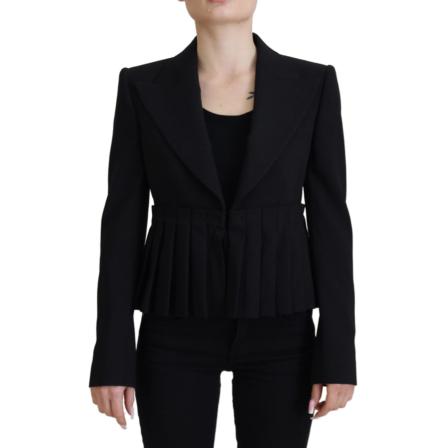 Dolce & Gabbana Elegant Black Stretch Wool Blazer