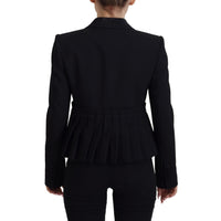 Dolce & Gabbana Elegant Black Stretch Wool Blazer