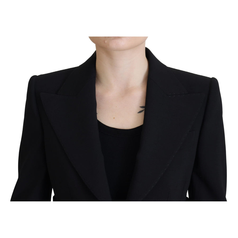 Dolce & Gabbana Elegant Black Stretch Wool Blazer