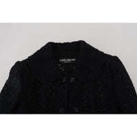 Dolce & Gabbana Elegant Black Wool Blend Button Down Jacket