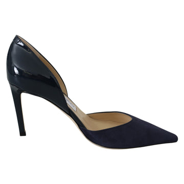 Jimmy Choo Elegant Navy Suede Pointed Toe Pumps