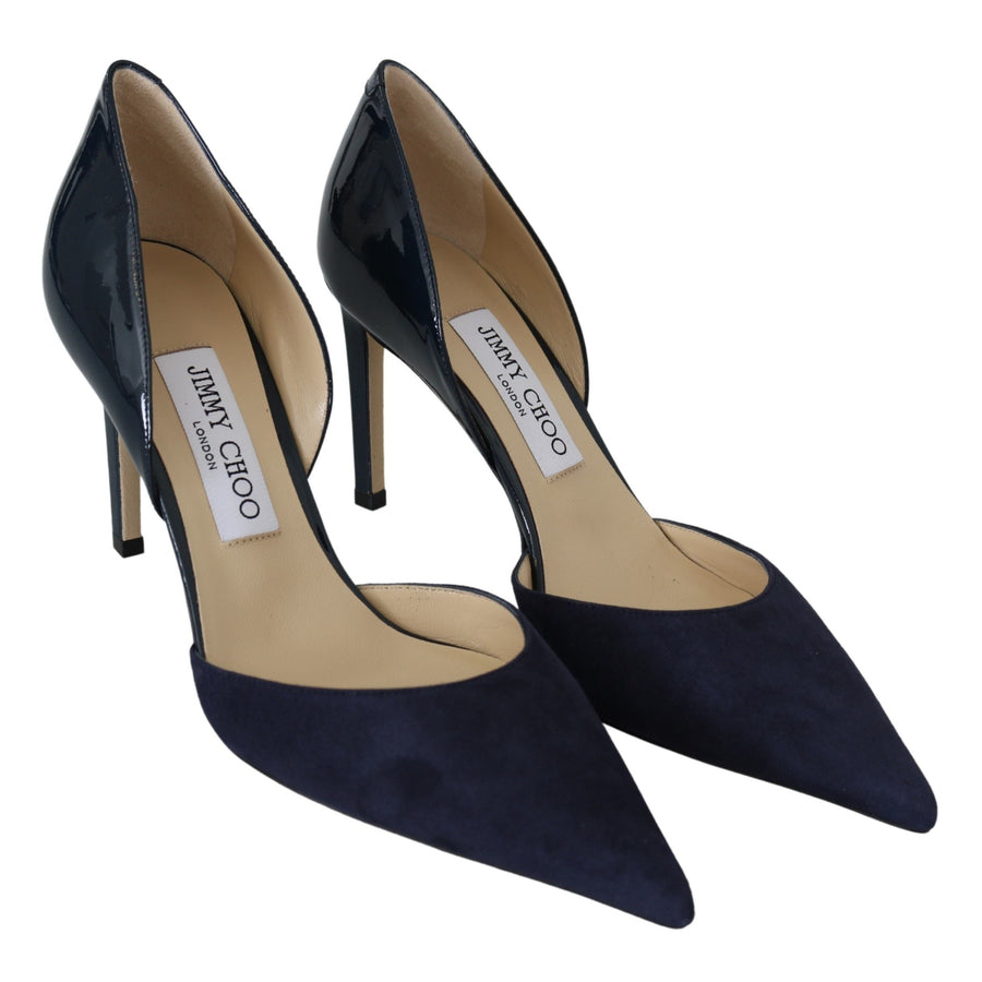 Jimmy Choo Elegant Navy Suede Pointed Toe Pumps