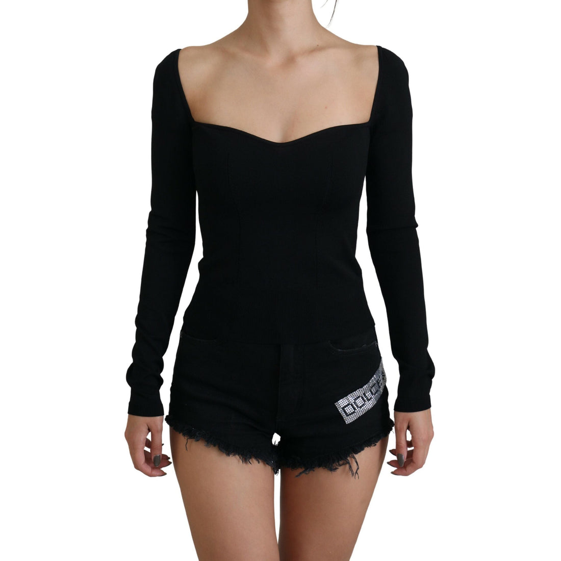 Dolce & Gabbana Elegant Sweetheart Neck Pullover Sweater