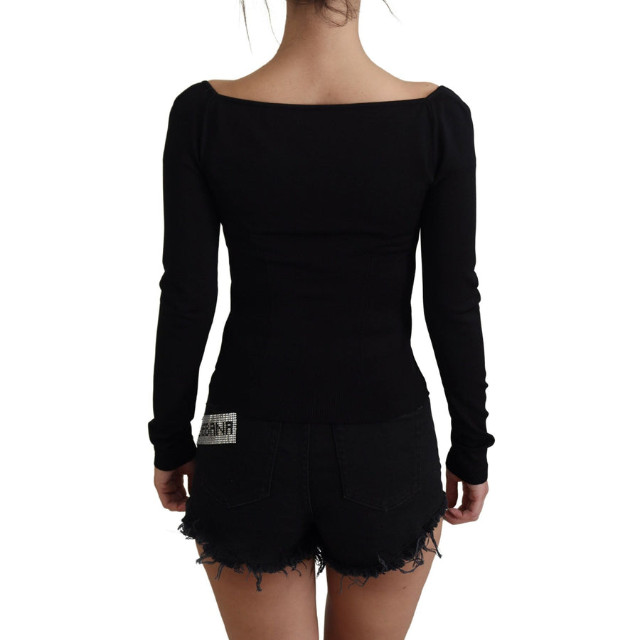 Dolce & Gabbana Elegant Sweetheart Neck Pullover Sweater