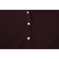 Dolce & Gabbana Chic Maroon V-Neck Wool Cardigan