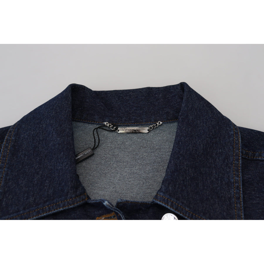 Dolce & Gabbana Elegant Blue Denim Button-Down Jacket