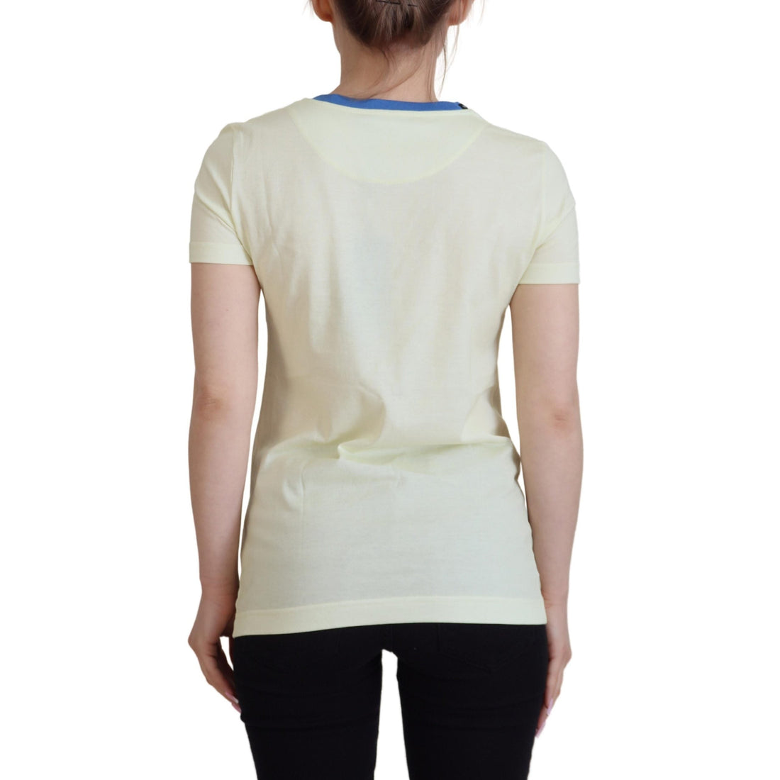 Dolce & Gabbana Elegant Yellow Cotton Tee with Chic Print