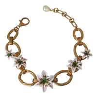 Dolce & Gabbana Luxe Floral Charm Crystal Necklace