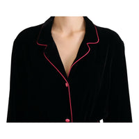 Dolce & Gabbana Elegant Black Silk-Blend Jacket with Waist Belt