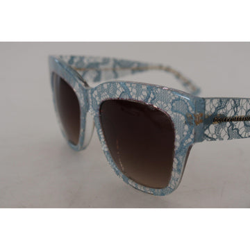 Dolce & Gabbana Elegant Lace Detail Blue Sunglasses