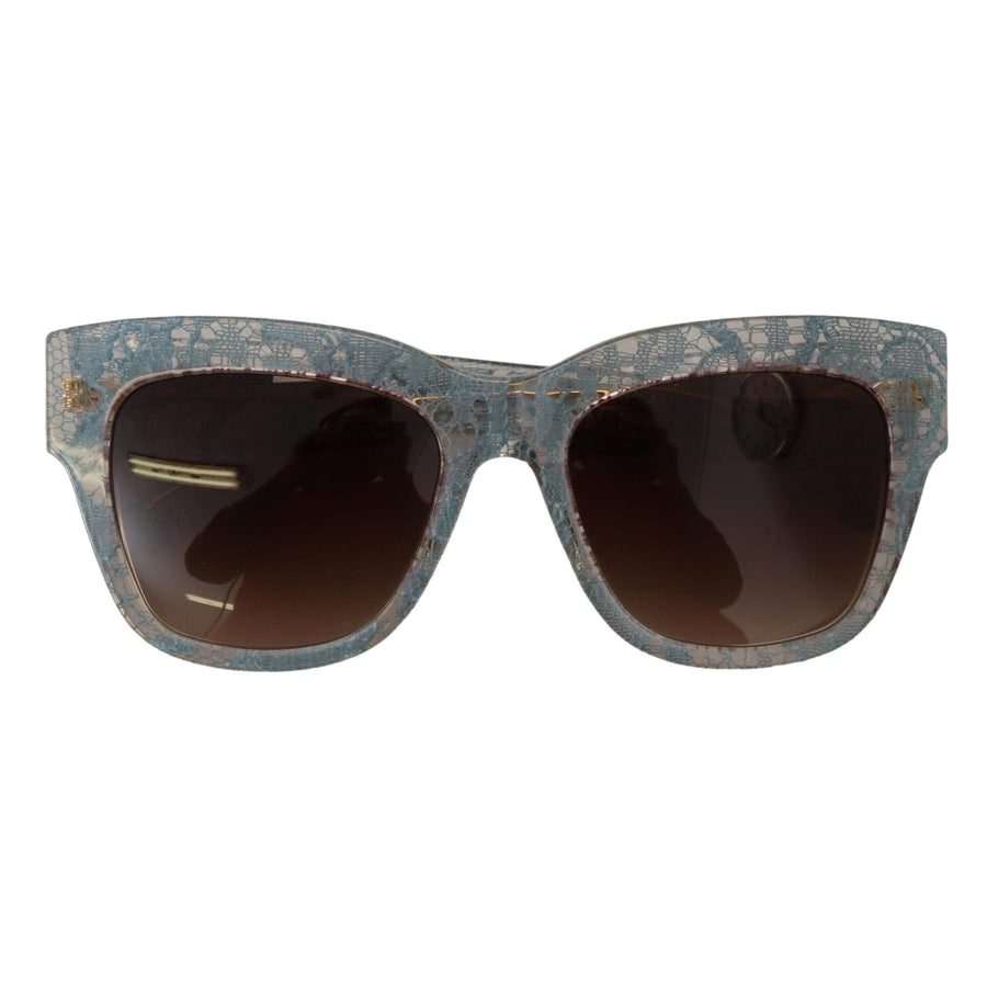 Dolce & Gabbana Elegant Lace Detail Blue Sunglasses