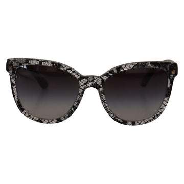 Dolce & Gabbana Elegant White Lace Applique Sunglasses
