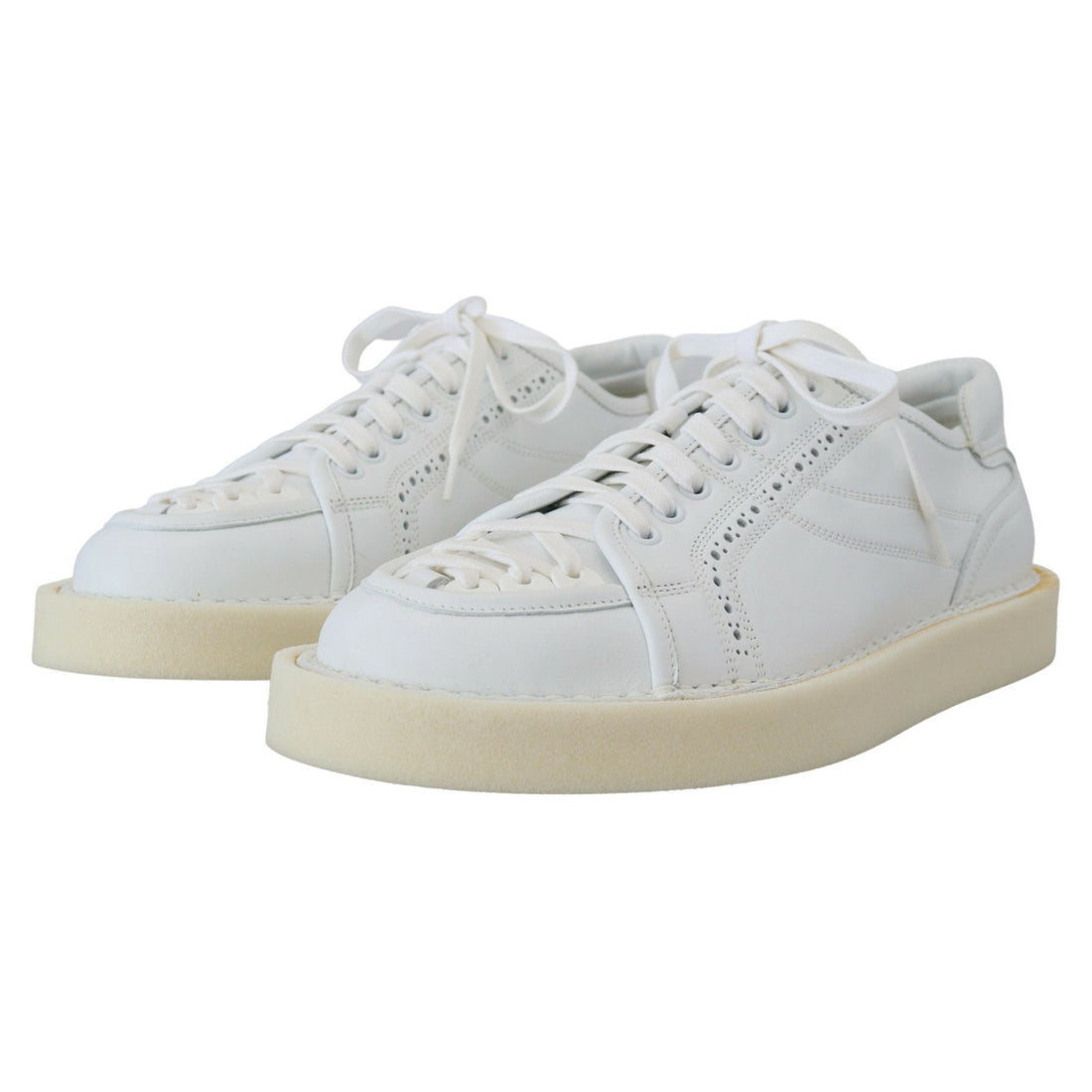 Dolce & Gabbana Elegant White Low Top Oxford Sneakers