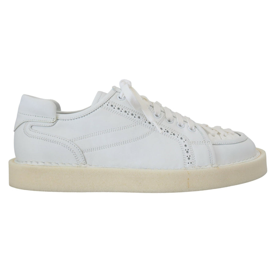 Dolce & Gabbana Elegant White Low Top Oxford Sneakers