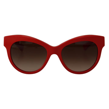 Dolce & Gabbana Elegant Red Mosaico Cat-Eye Sunglasses