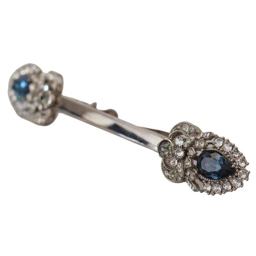 Dolce & Gabbana Elegant Sterling Silver Glass Brooch