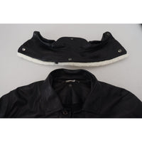 Dolce & Gabbana Elegant Black Leather Bomber Jacket