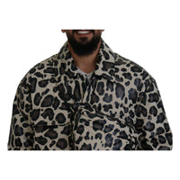 Dolce & Gabbana Multicolor Leopard Print Parka Jacket