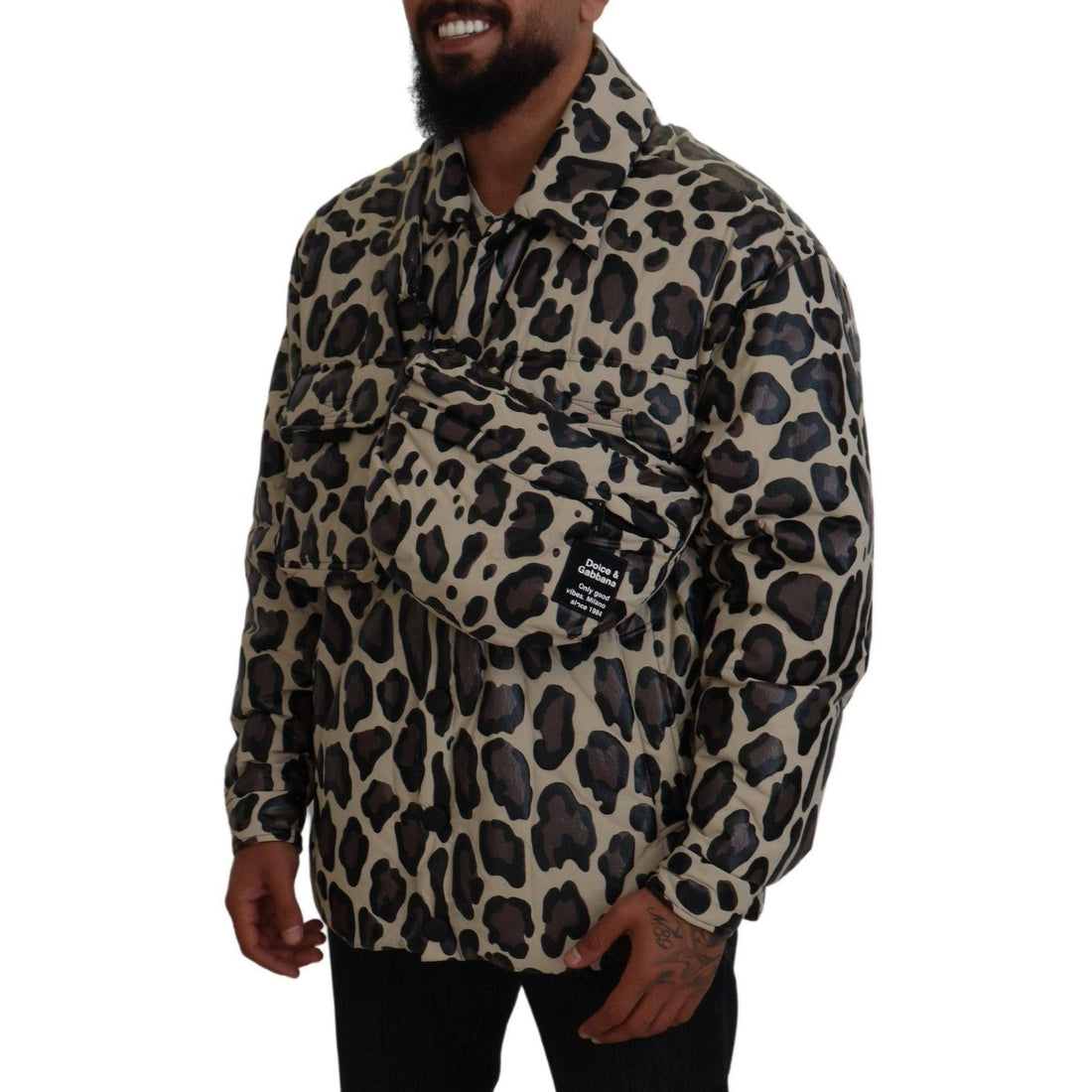 Dolce & Gabbana Multicolor Leopard Print Parka Jacket