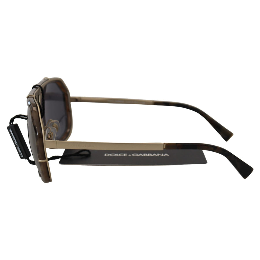 Dolce & Gabbana Chic Aviator Mirrored Brown Sunglasses