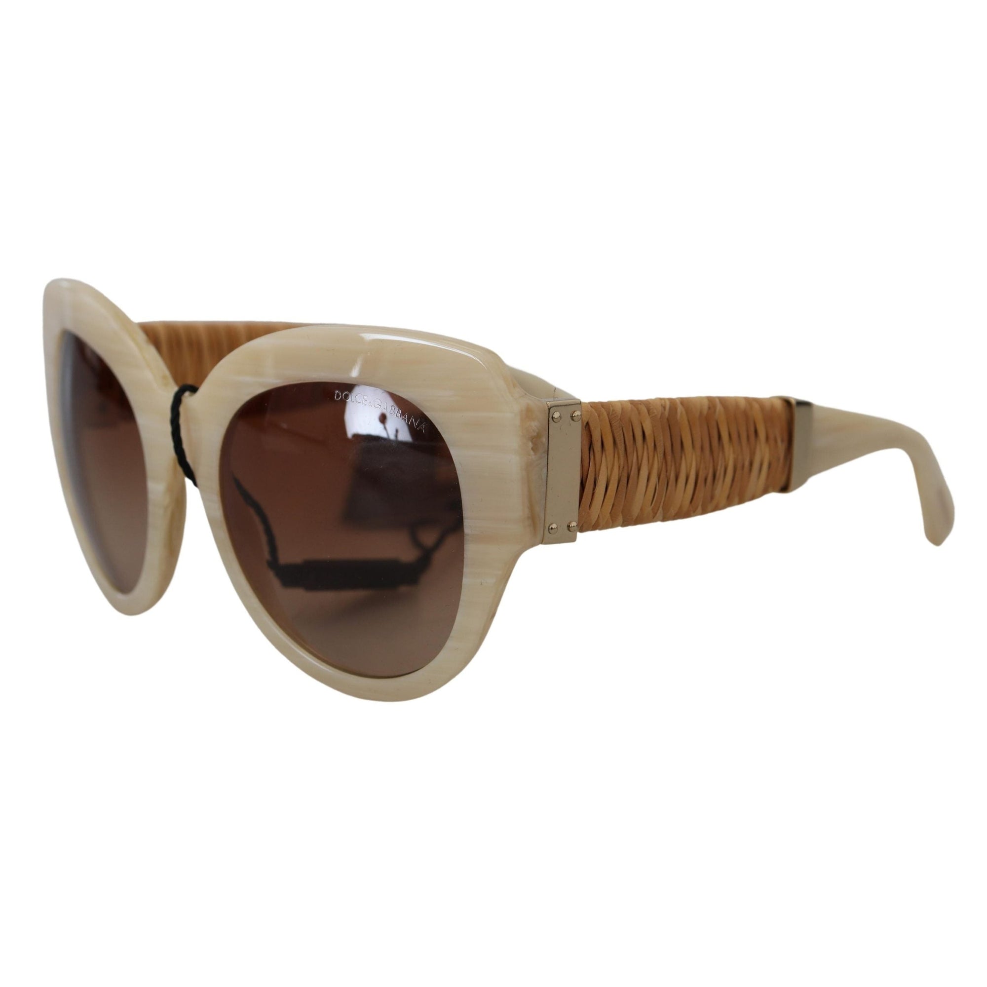 Dolce &amp; Gabbana Beige Chic Acetate Women&#39;s Sunglasses