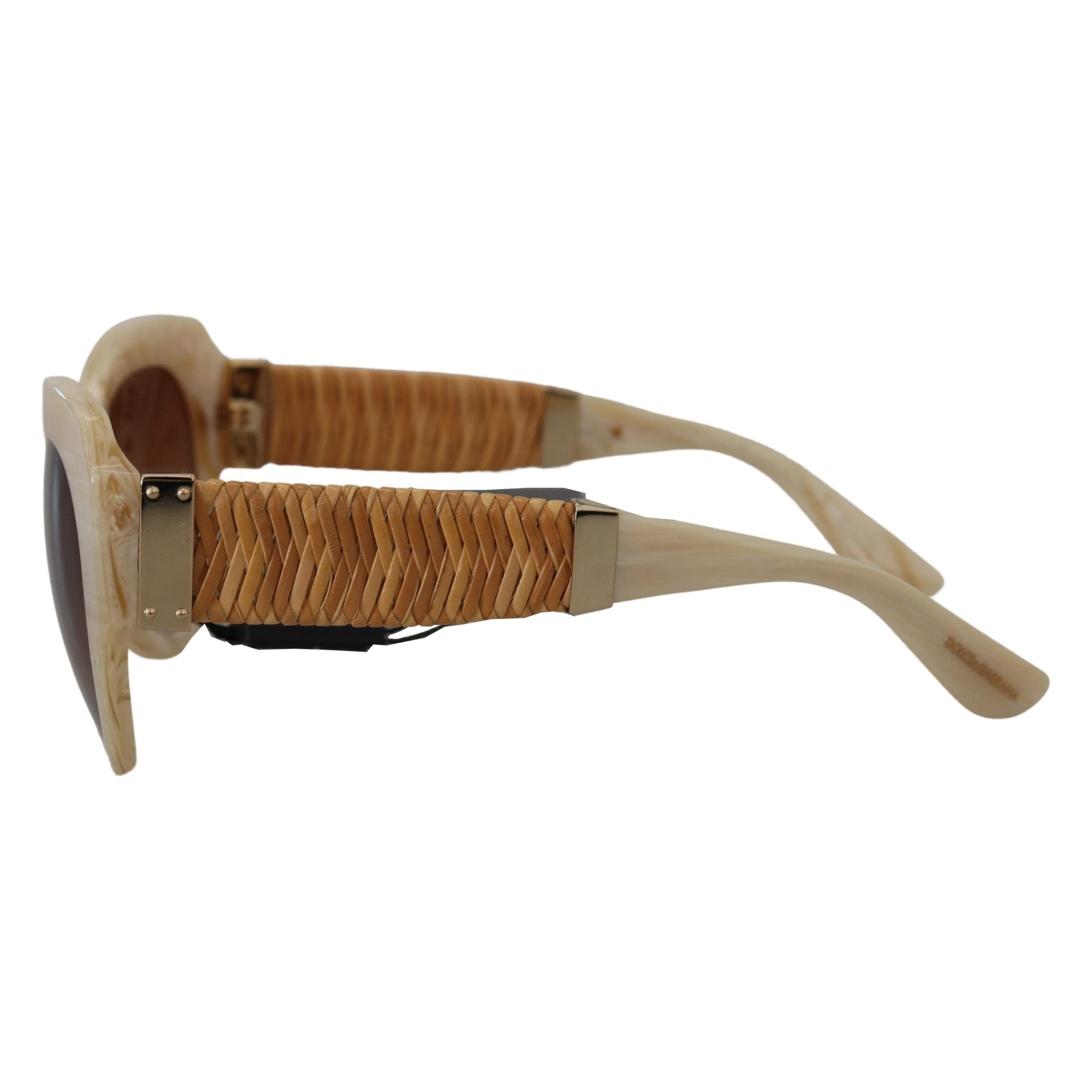Dolce &amp; Gabbana Beige Chic Acetate Women&#39;s Sunglasses