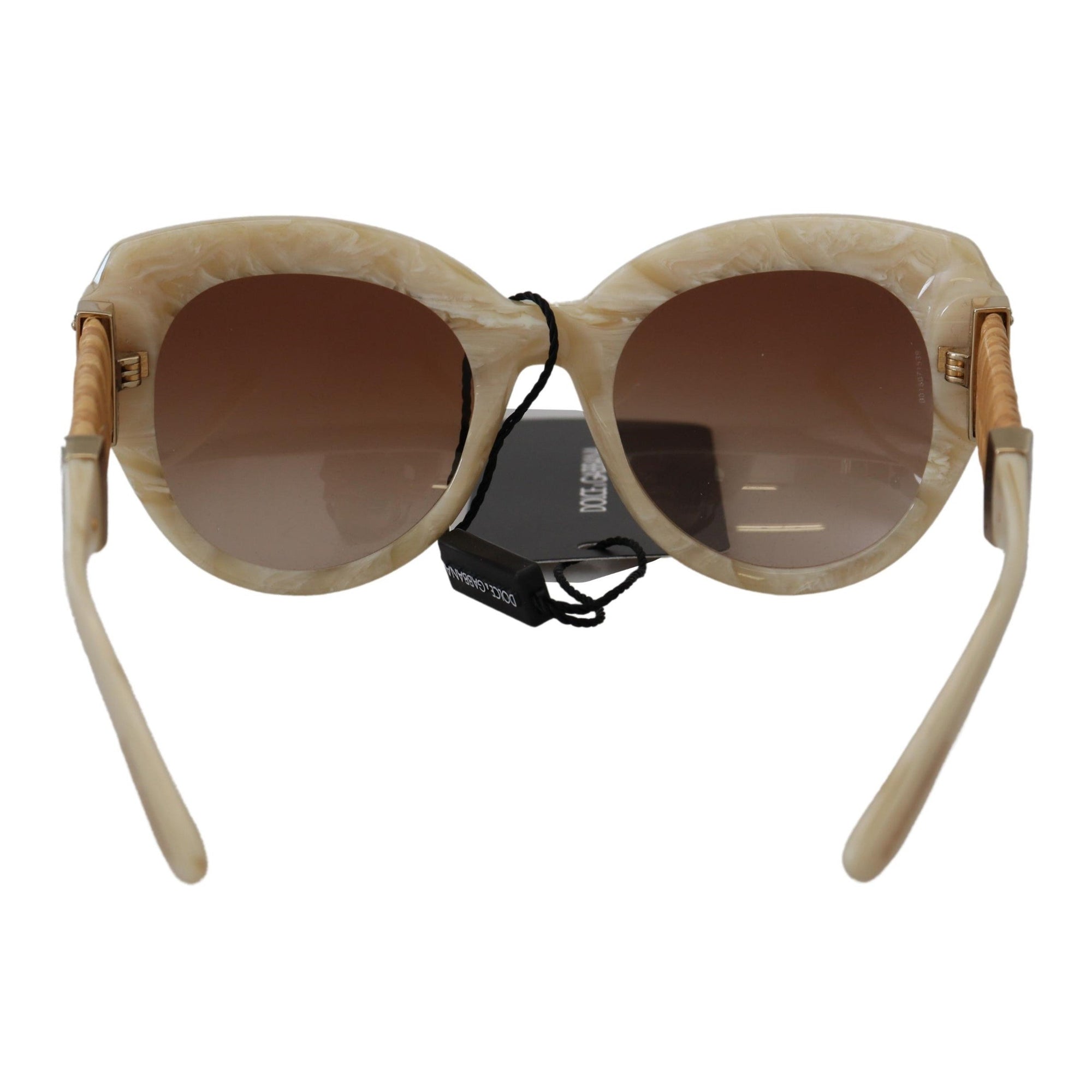 Dolce &amp; Gabbana Beige Chic Acetate Women&#39;s Sunglasses