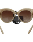 Dolce & Gabbana Beige Chic Acetate Women's Sunglasses