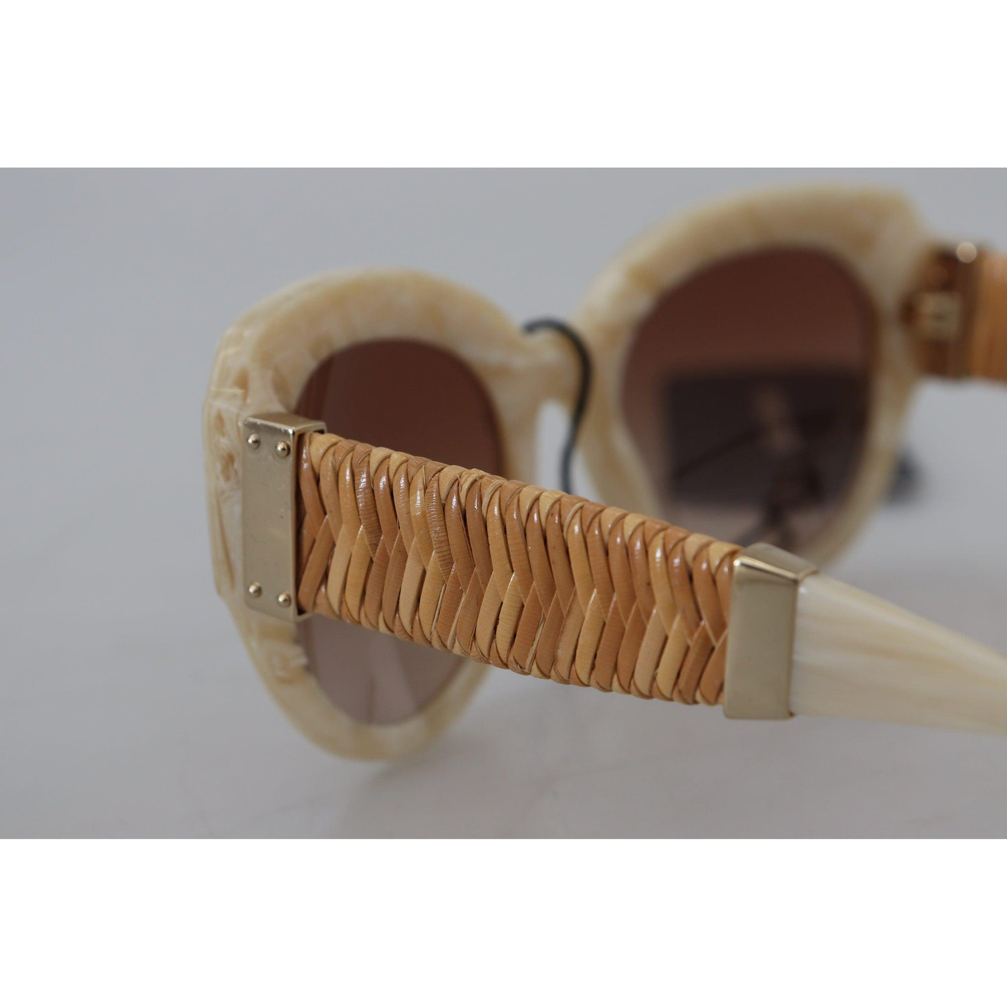 Dolce &amp; Gabbana Beige Chic Acetate Women&#39;s Sunglasses