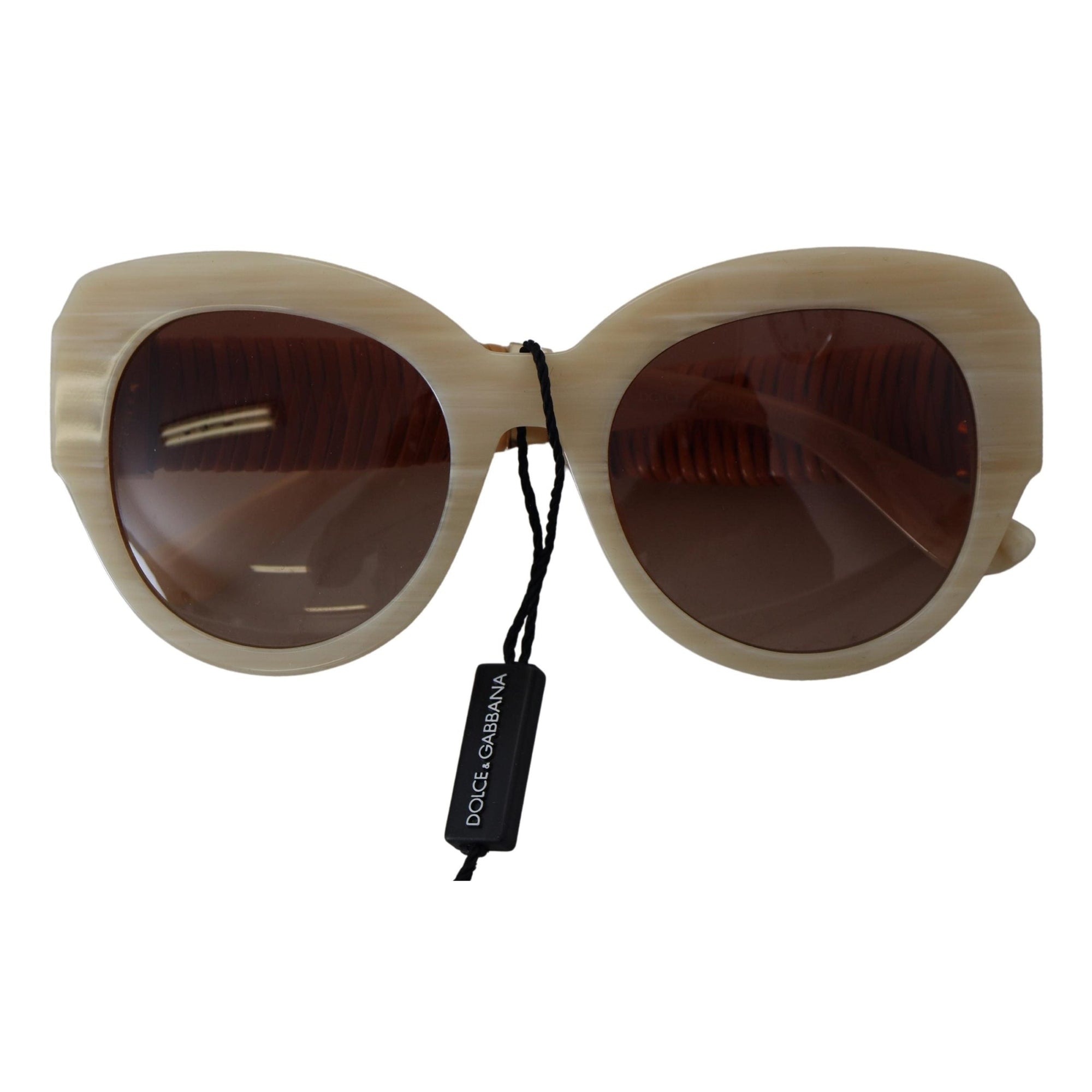 Dolce &amp; Gabbana Beige Chic Acetate Women&#39;s Sunglasses