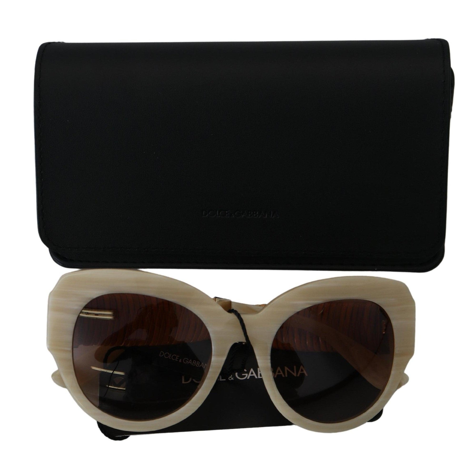 Dolce &amp; Gabbana Beige Chic Acetate Women&#39;s Sunglasses