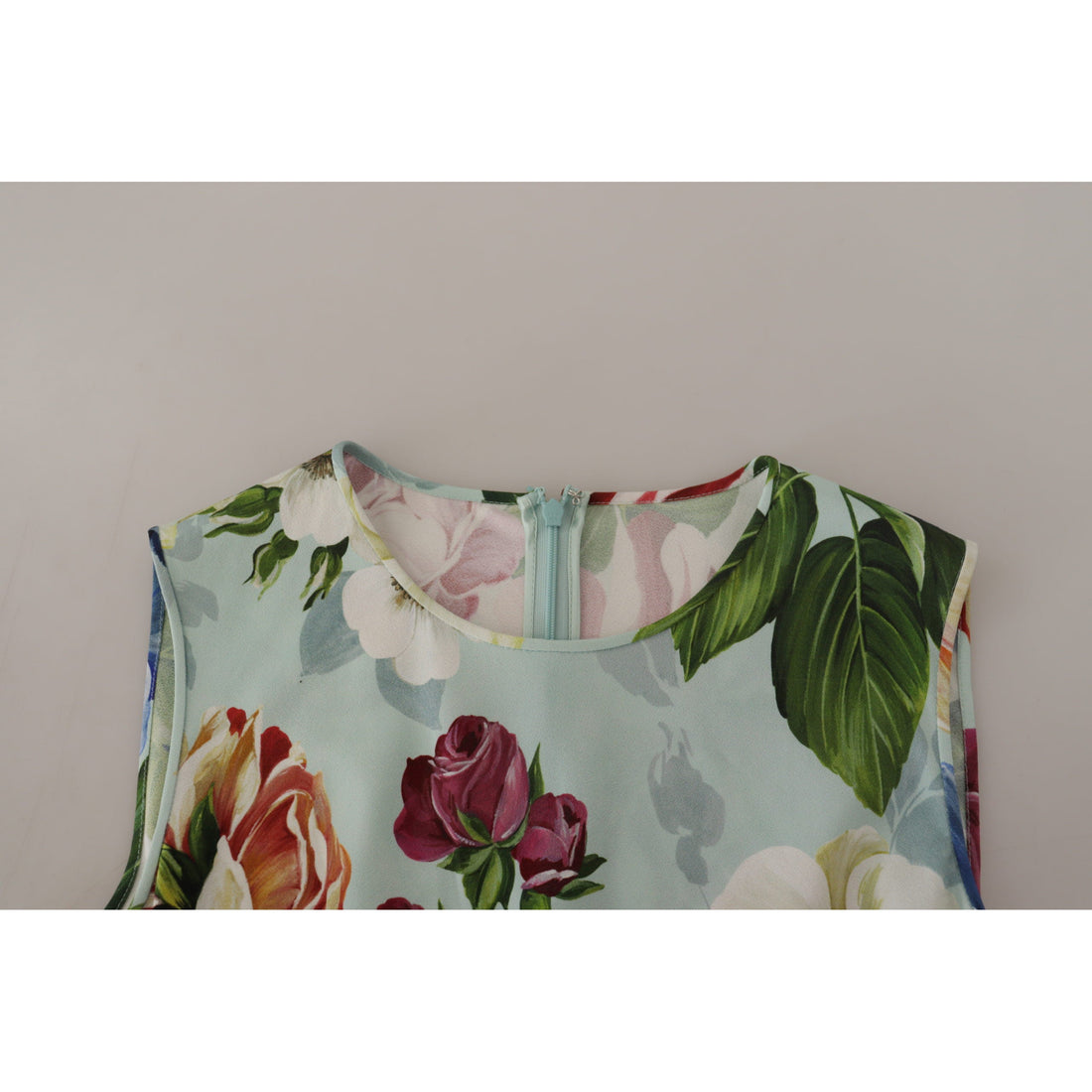 Dolce & Gabbana Chic Round Neck Sleeveless Tank with Tropical Rose Print