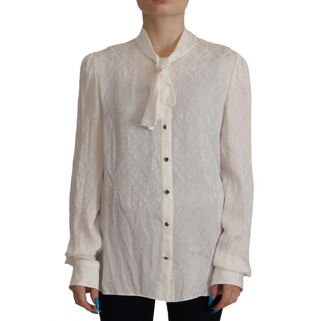 Dolce & Gabbana Elegant Silk Ascot Collar Blouse