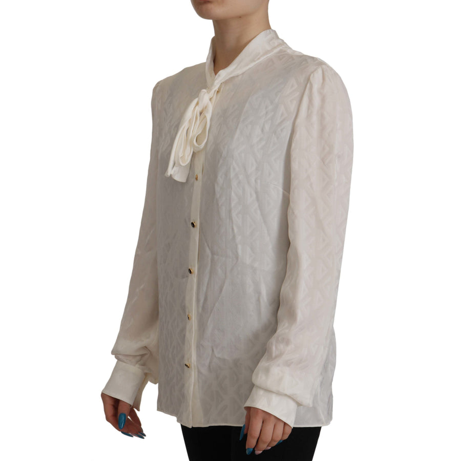 Dolce & Gabbana Elegant Silk Ascot Collar Blouse